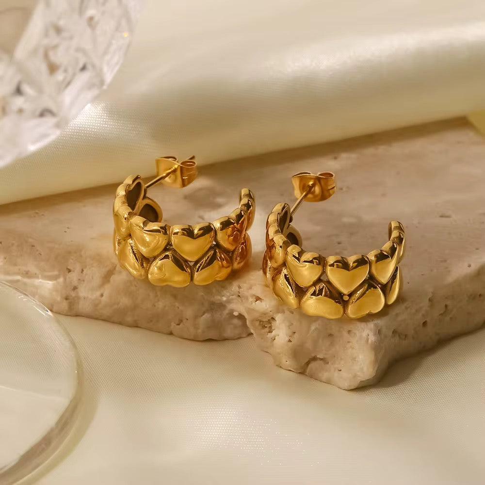 Dome Heart Earrings