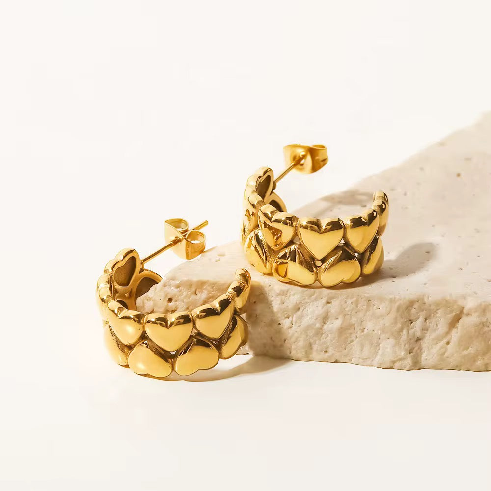 Dome Heart Earrings