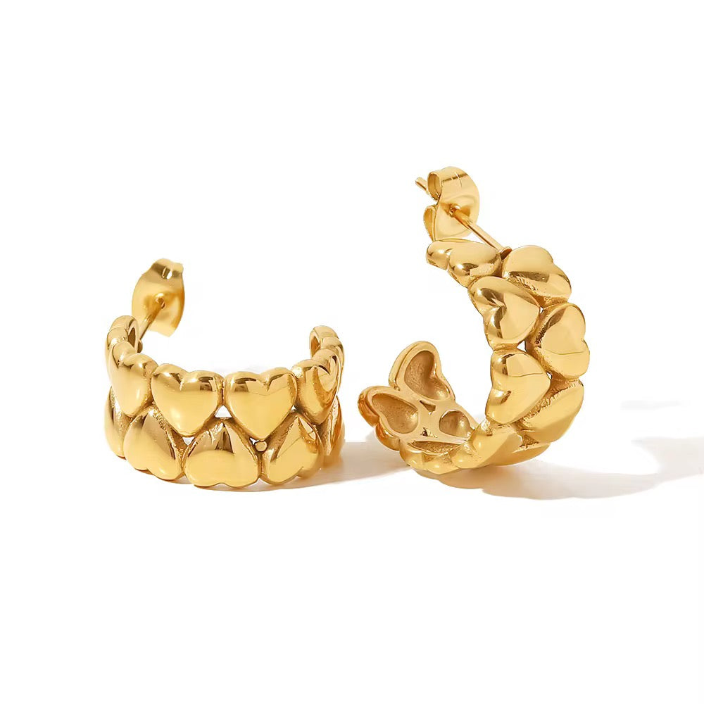 Dome Heart Earrings
