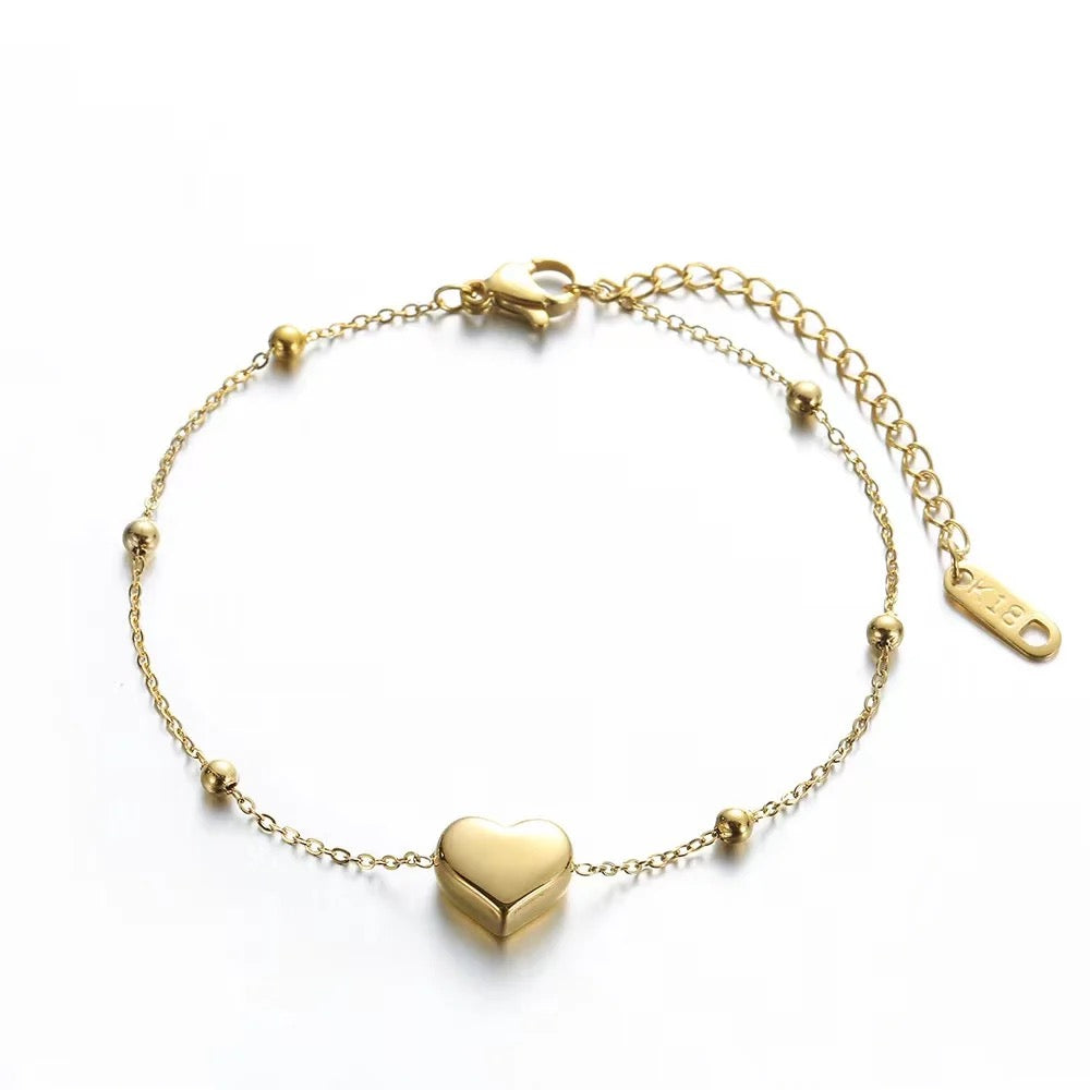 Heart Beaded Anklet