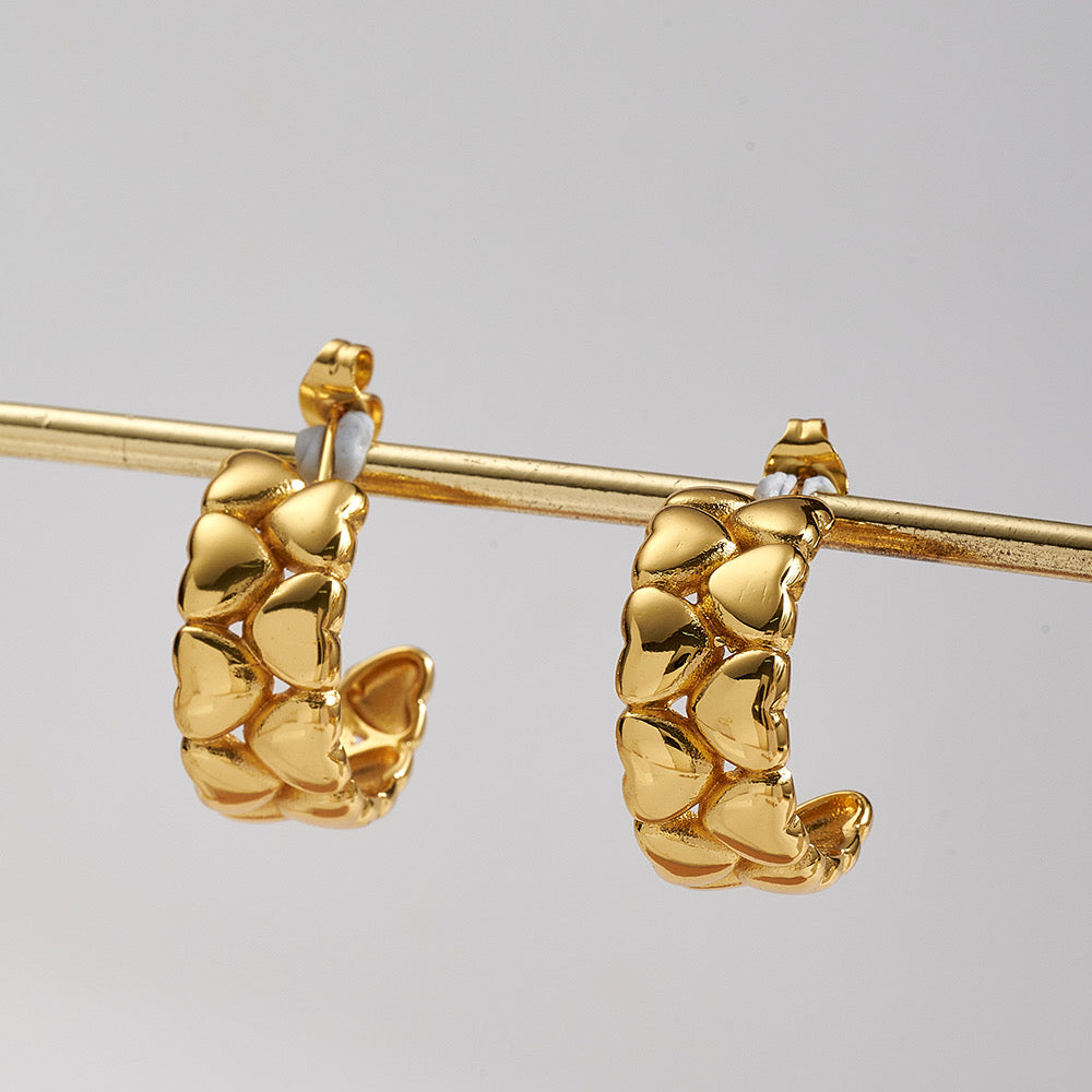 Dome Heart Earrings