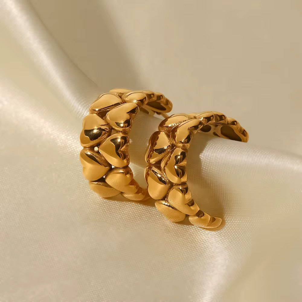 Dome Heart Earrings