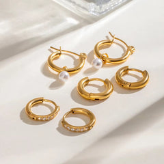Pearl Trio Stack Earrings(SET OF 3)