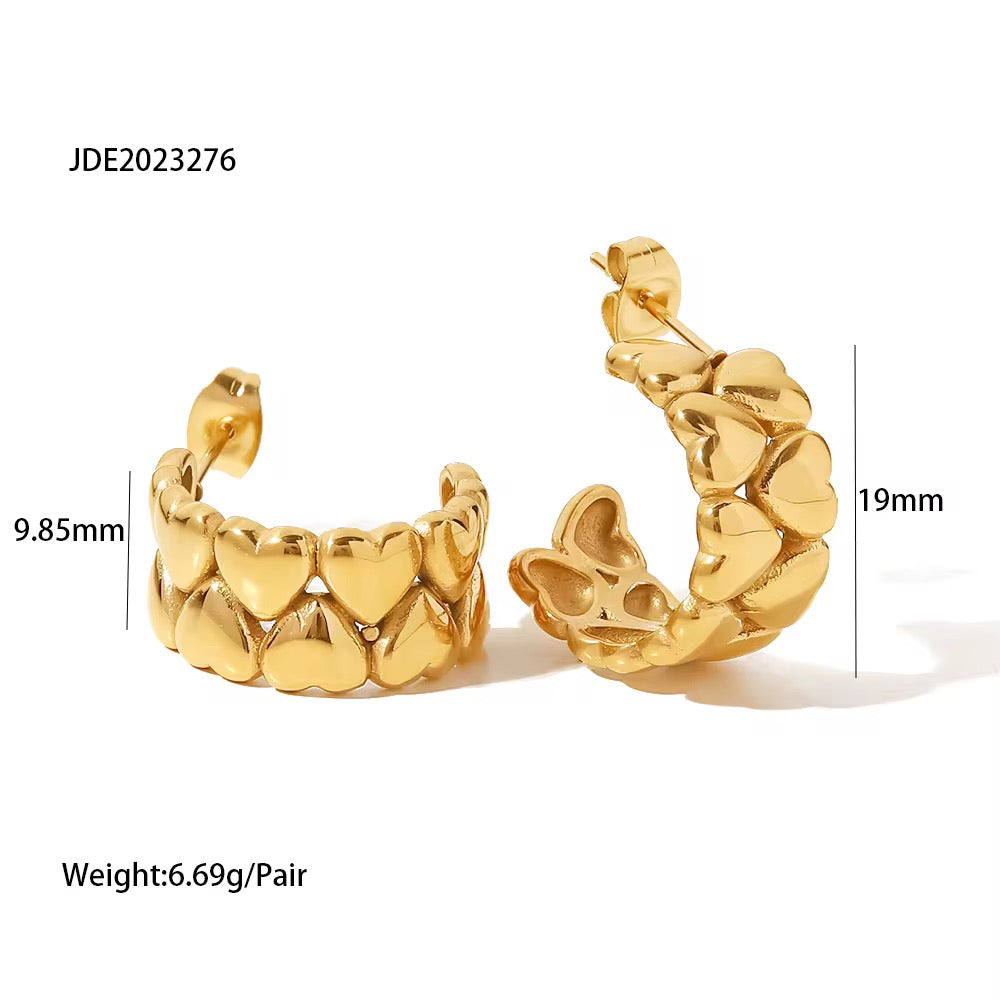 Dome Heart Earrings