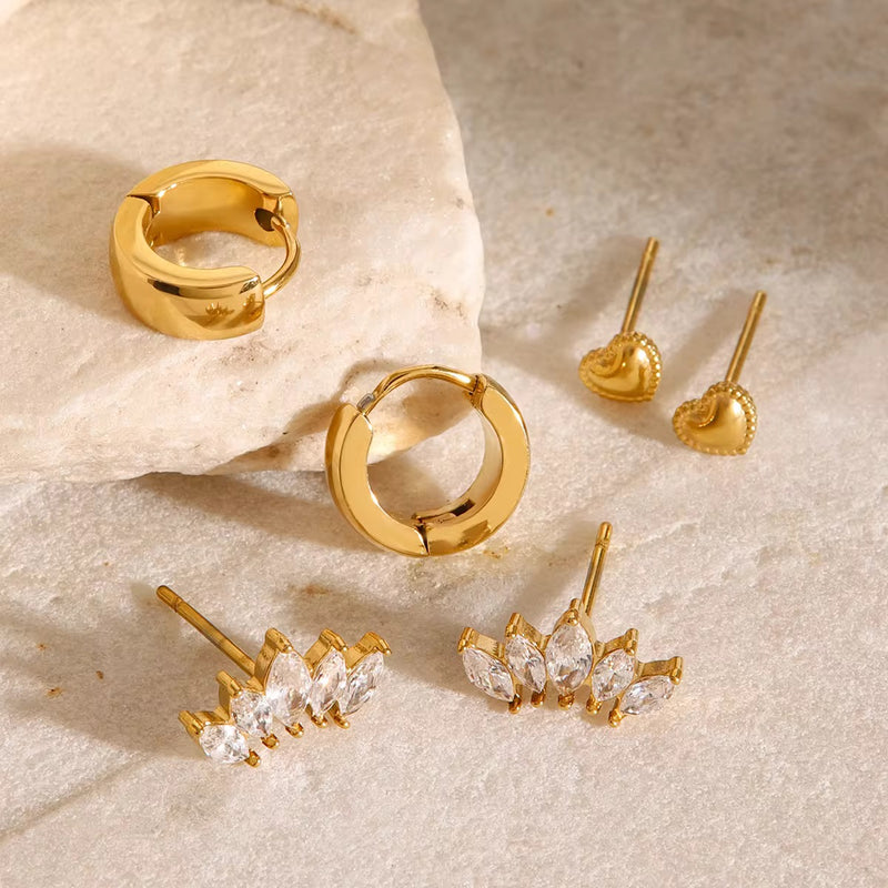 Heart Crush Stack Earrings(SET OF 3)