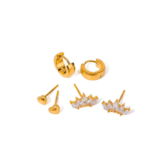 Heart Crush Stack Earrings(SET OF 3)