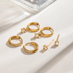 Crystal Pop Stack Earrings(SET OF 3)