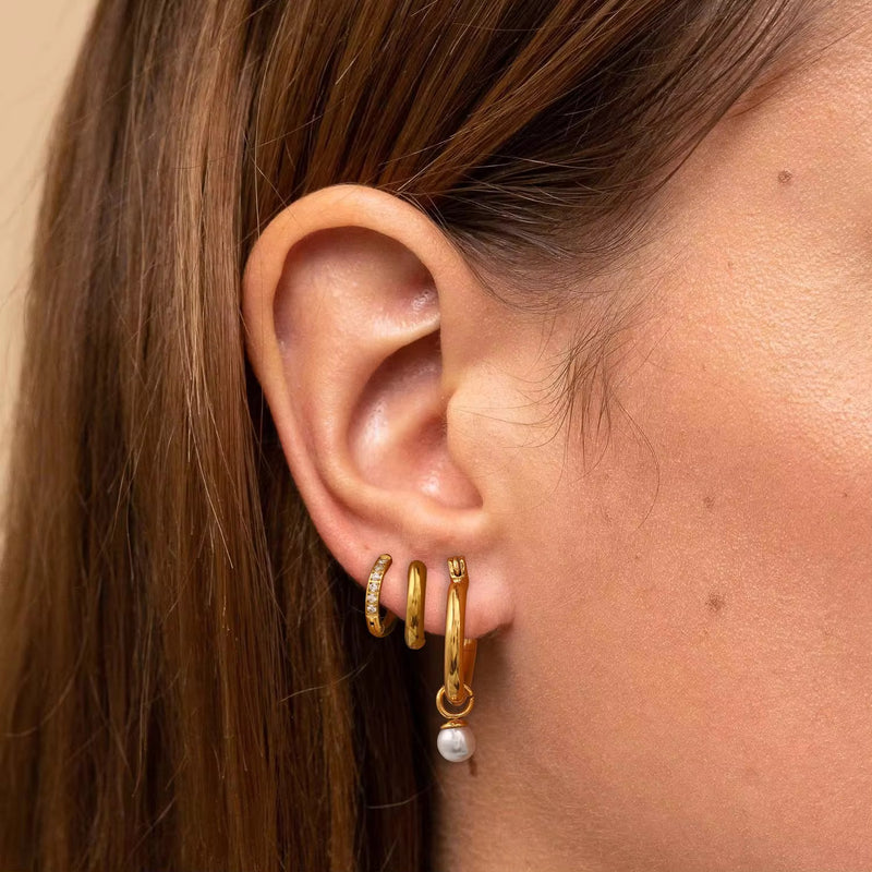 Pearl Trio Stack Earrings(SET OF 3)