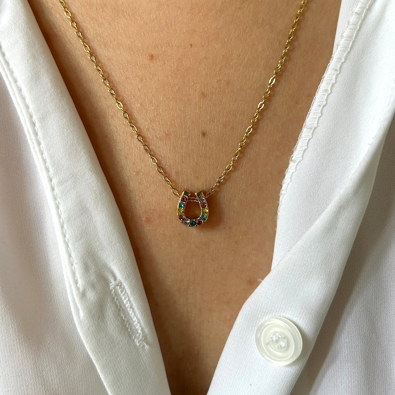 Rainbow Horse-shoe Necklace