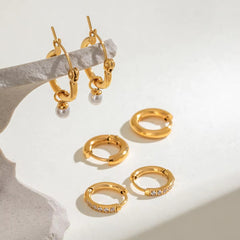 Pearl Trio Stack Earrings(SET OF 3)