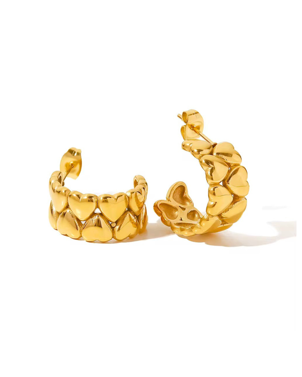 Dome Heart Earrings