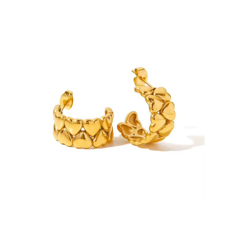 Dome Heart Earrings